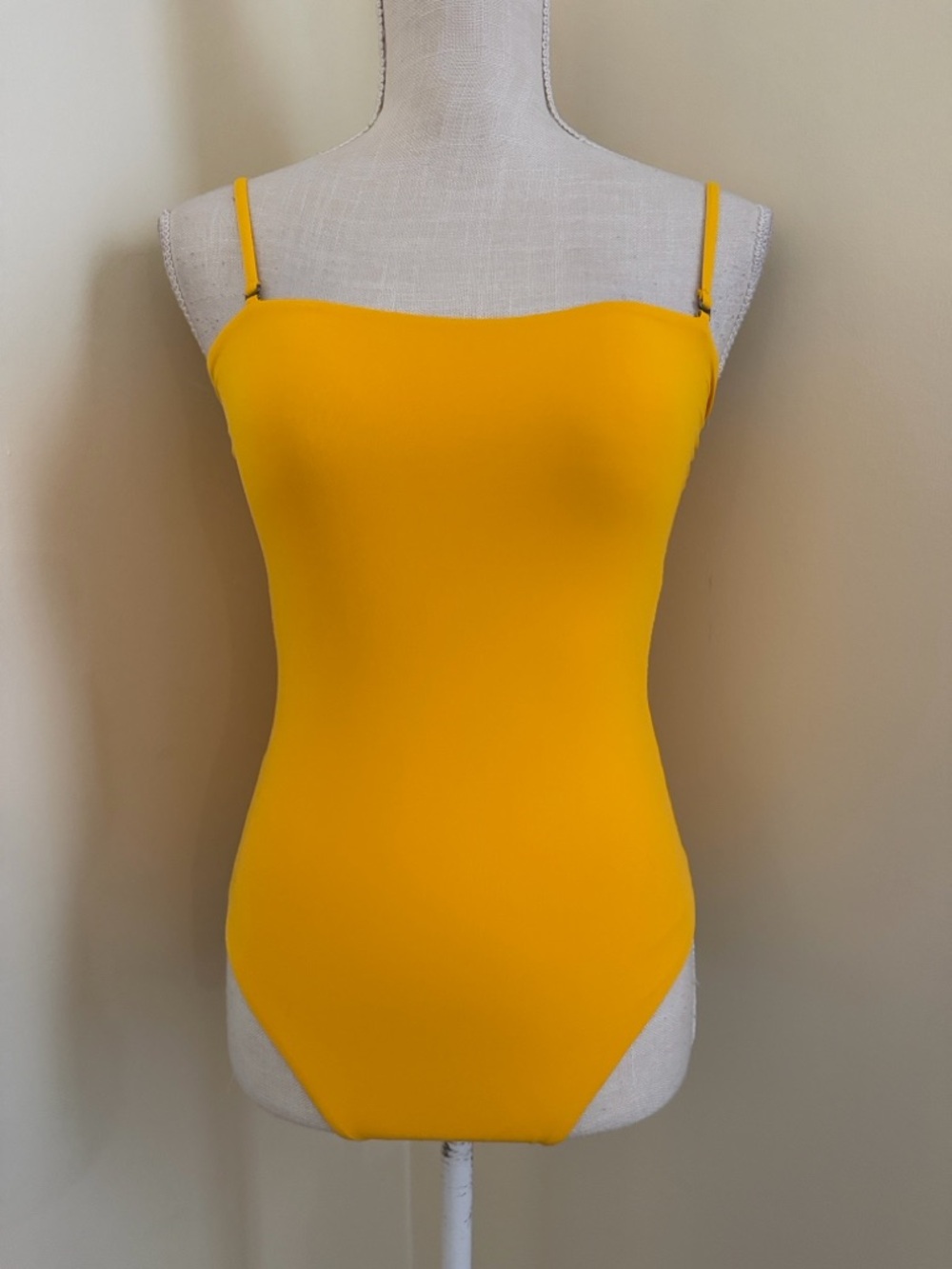 Yellow Women's One-Piece Swimsuit - Sleek Minimalist Design - Picture 4 of 11